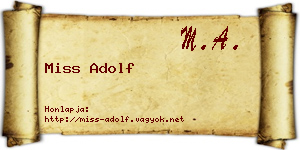 Miss Adolf névjegykártya
